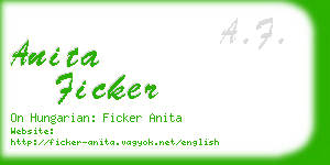 anita ficker business card